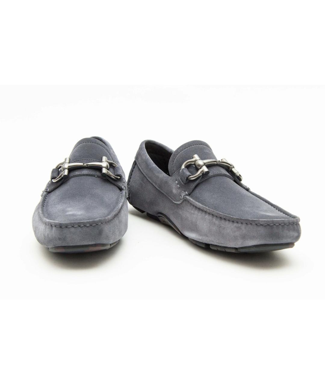 FERRAGAMO Серые замшевые мокасины, фото 2