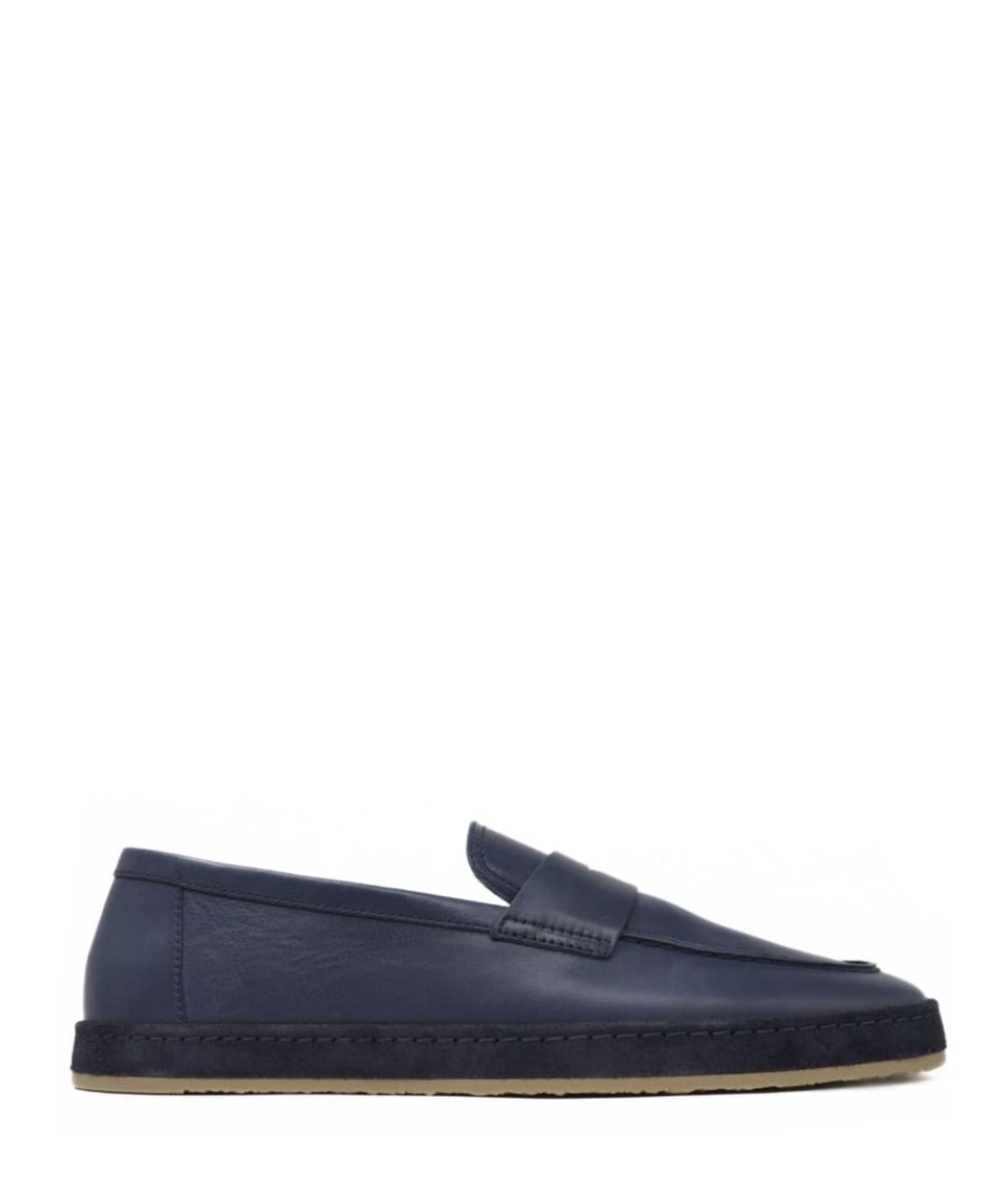 BRUNELLO CUCINELLI Синие кожаные лоферы, фото 1