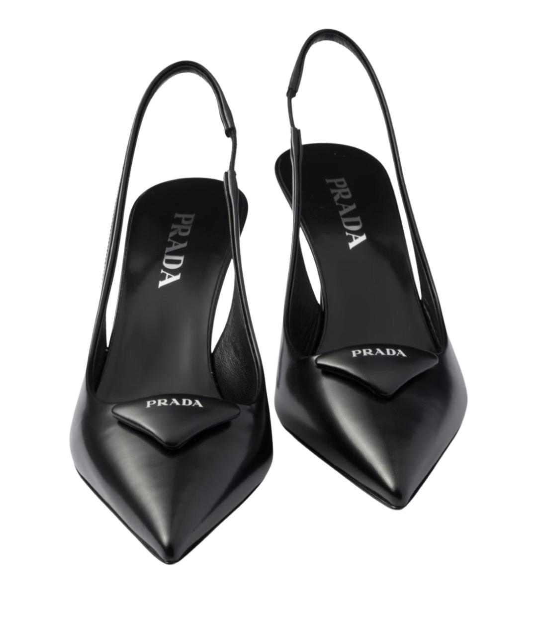 PRADA Черные кожаные туфли, фото 4