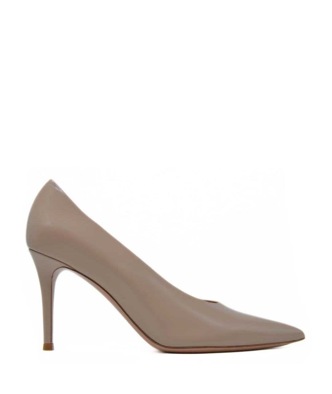 GIANVITO ROSSI Бежевые кожаные туфли, фото 1