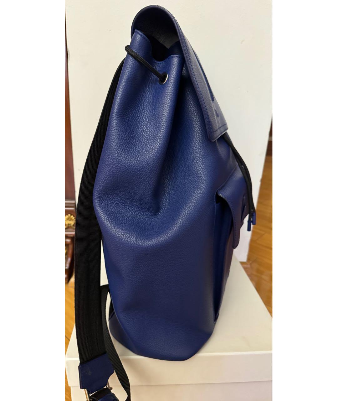 CHRISTIAN DIOR Синий кожаный рюкзак, фото 2