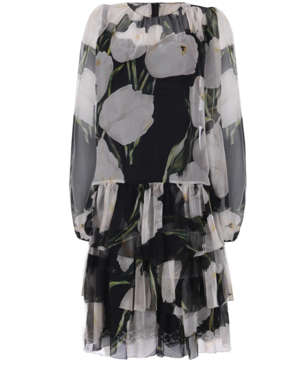 DOLCE&GABBANA Мульти шелковое повседневное платье, фото 1