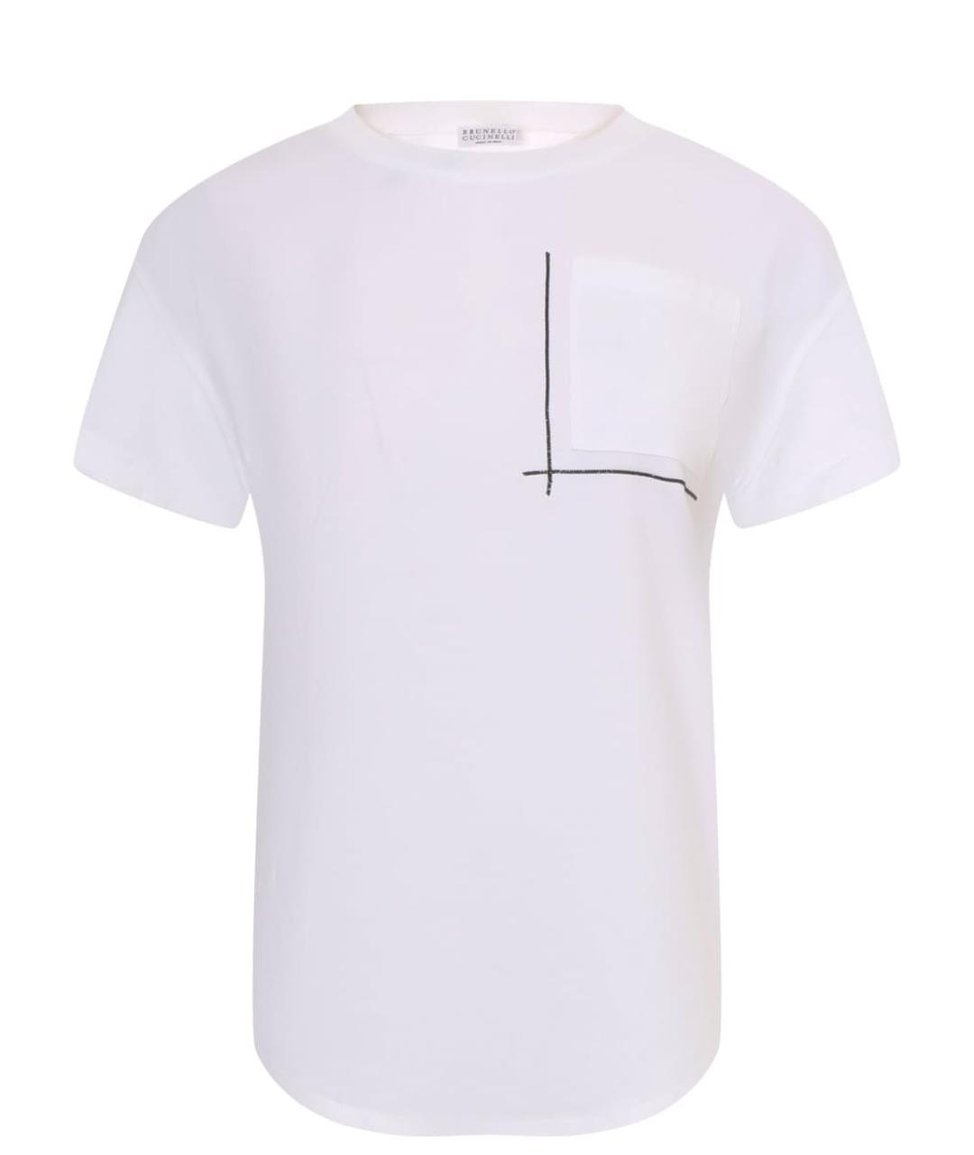 BRUNELLO CUCINELLI Белая хлопковая футболка, фото 1