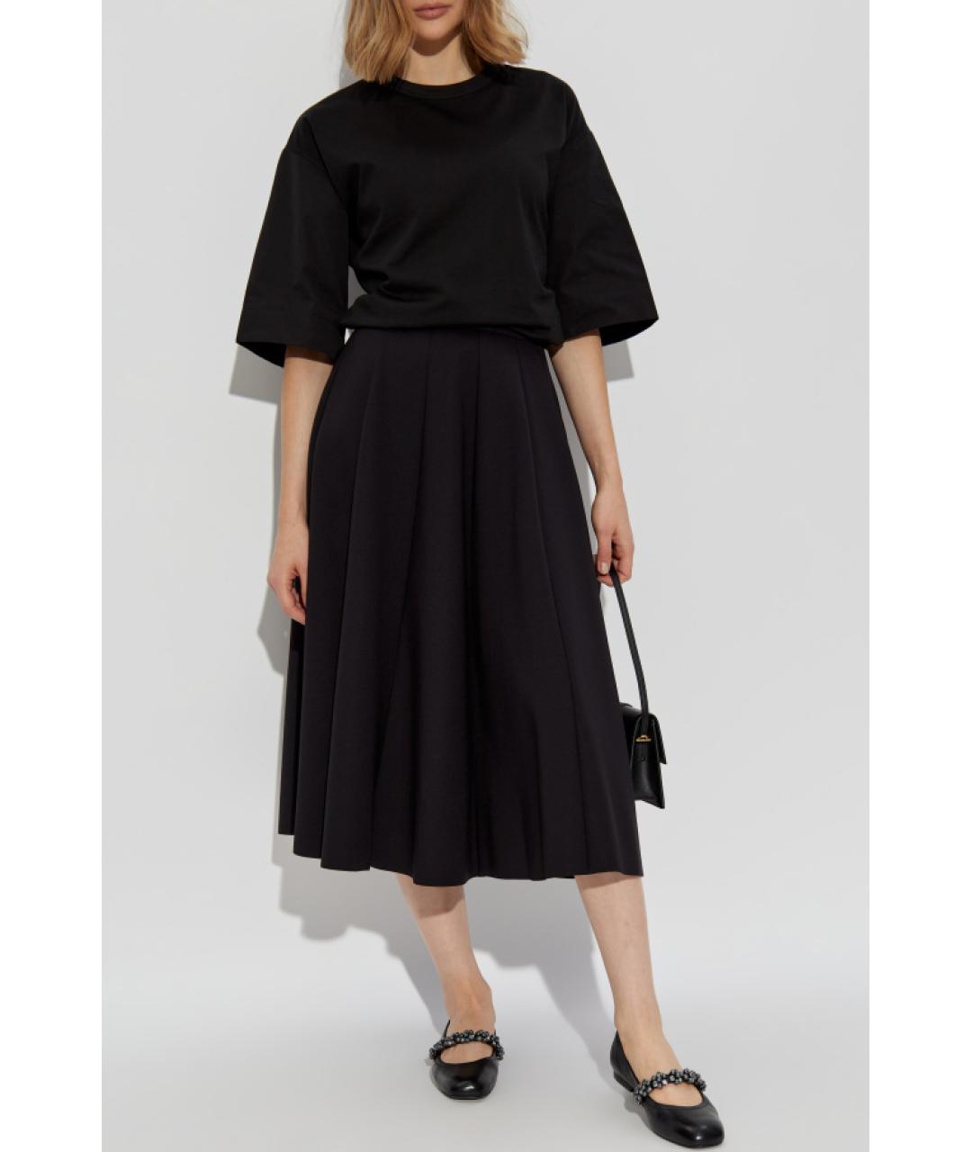 FABIANA FILIPPI Черная полиамидовая юбка миди, фото 2