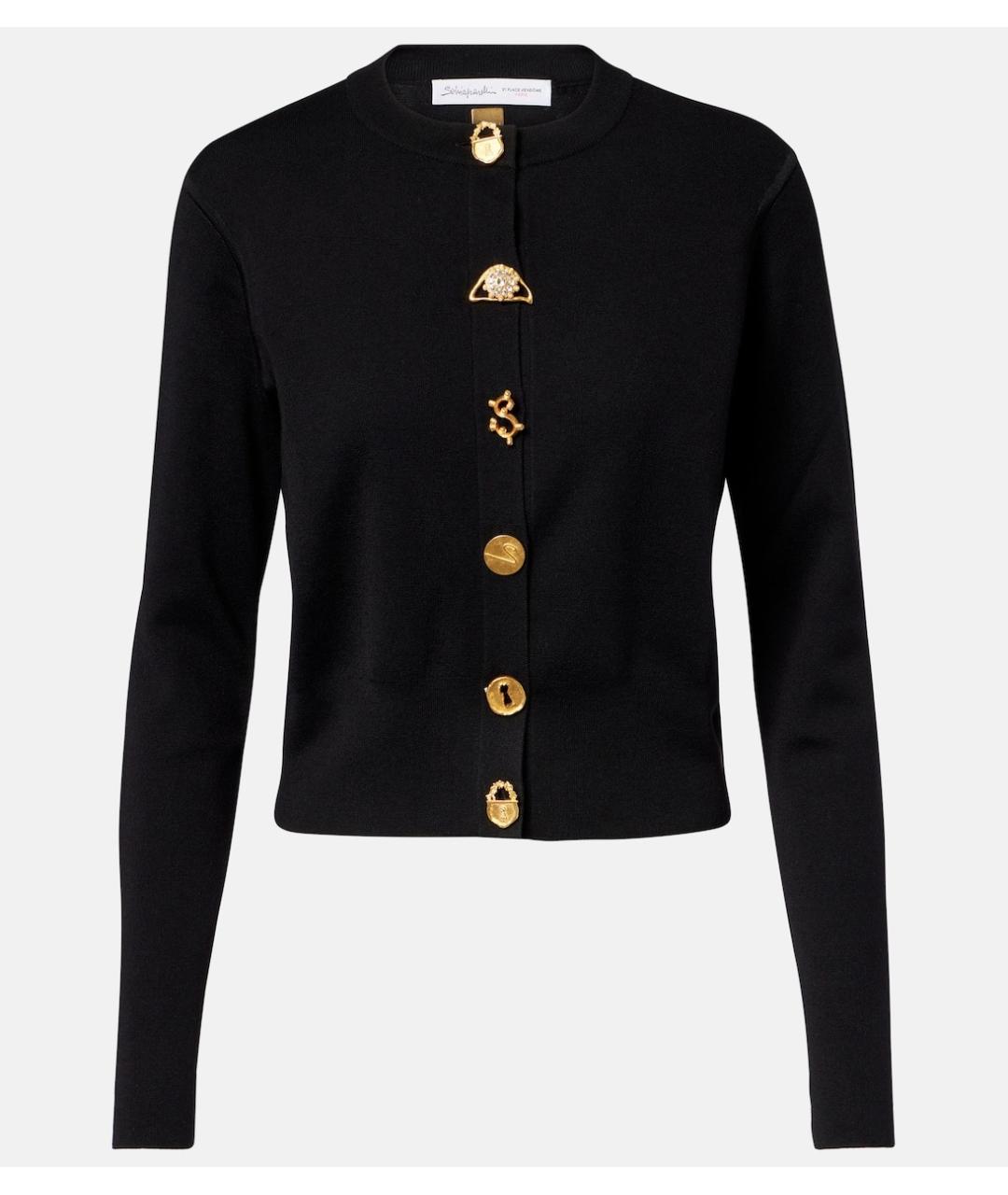SCHIAPARELLI Черный кашемировый кардиган, фото 4