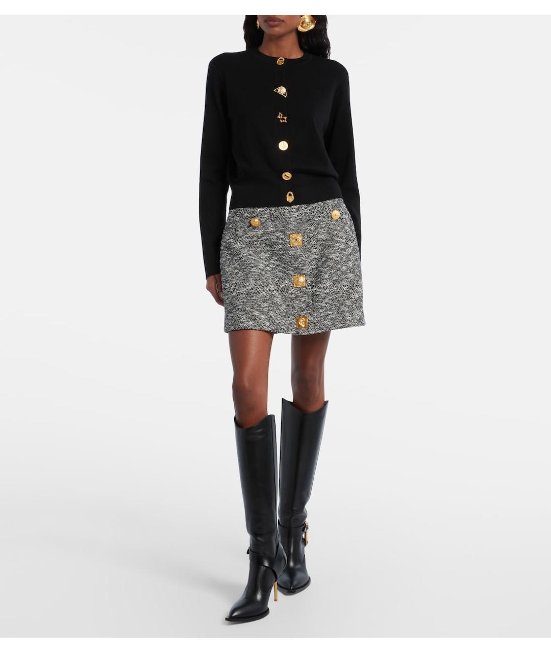 SCHIAPARELLI Черный кашемировый кардиган, фото 2