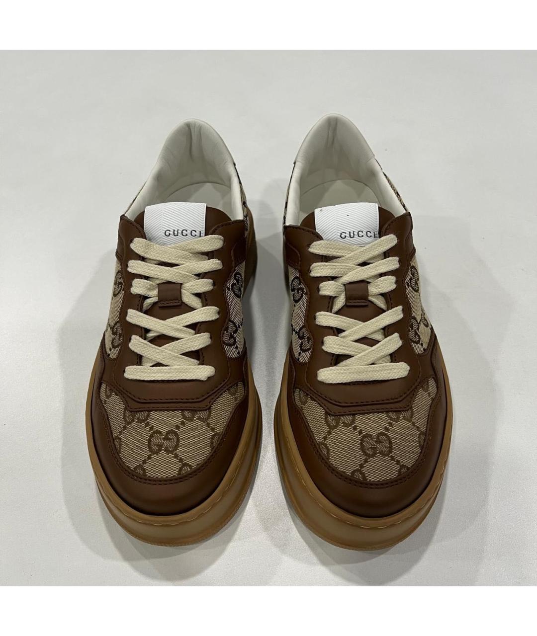 GUCCI Коричневые кеды, фото 3