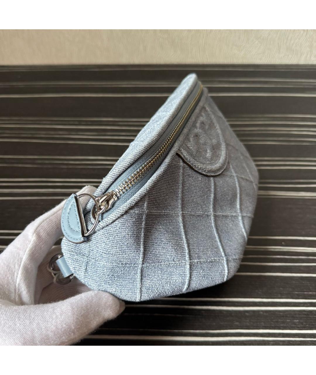 TORY BURCH Голубая тканевая поясная сумка, фото 2