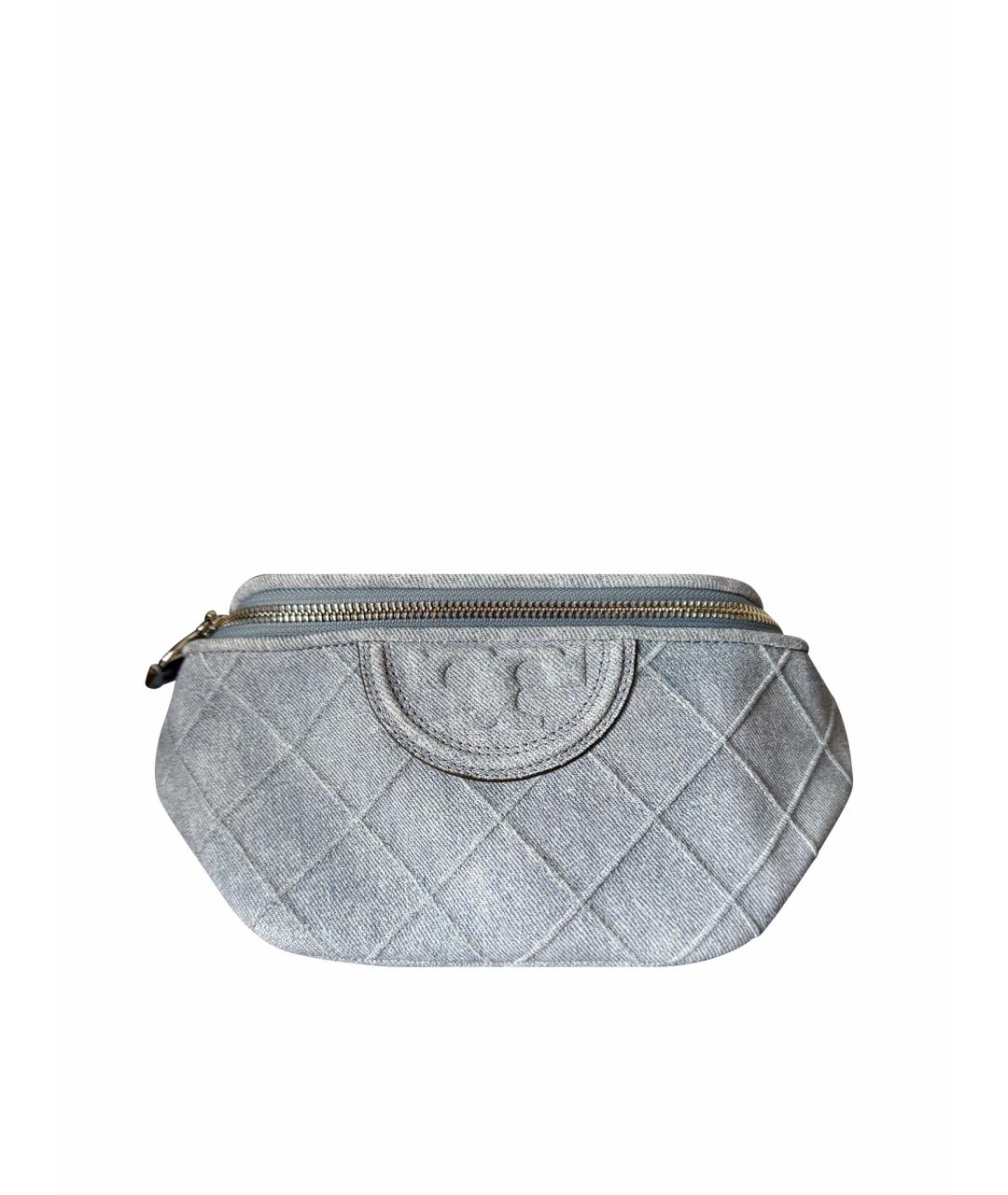 TORY BURCH Голубая тканевая поясная сумка, фото 1