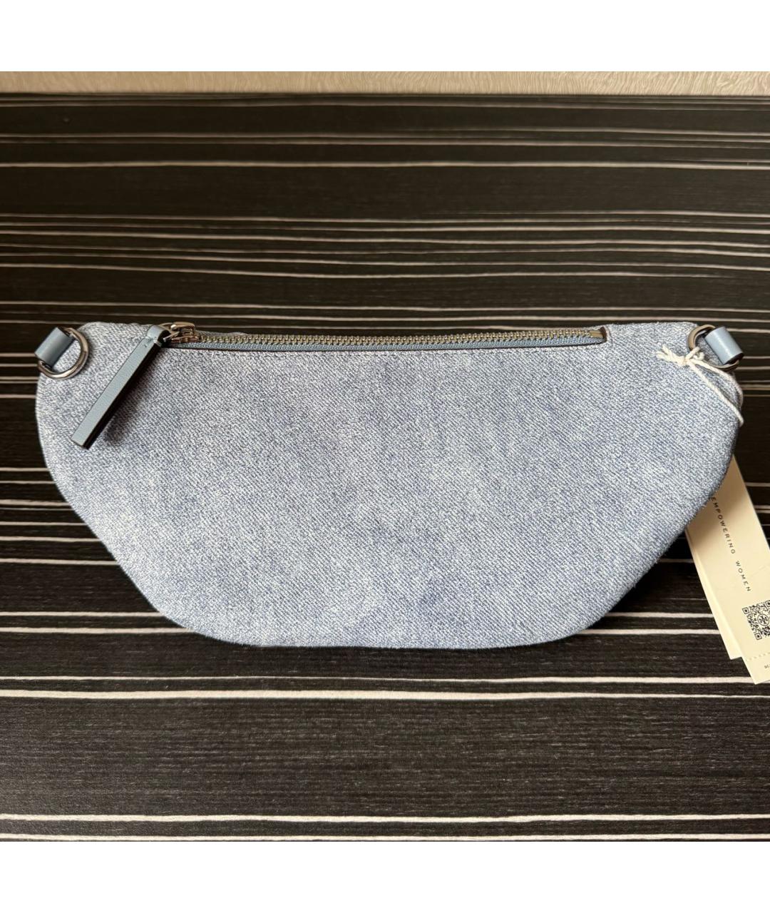 TORY BURCH Голубая тканевая поясная сумка, фото 3