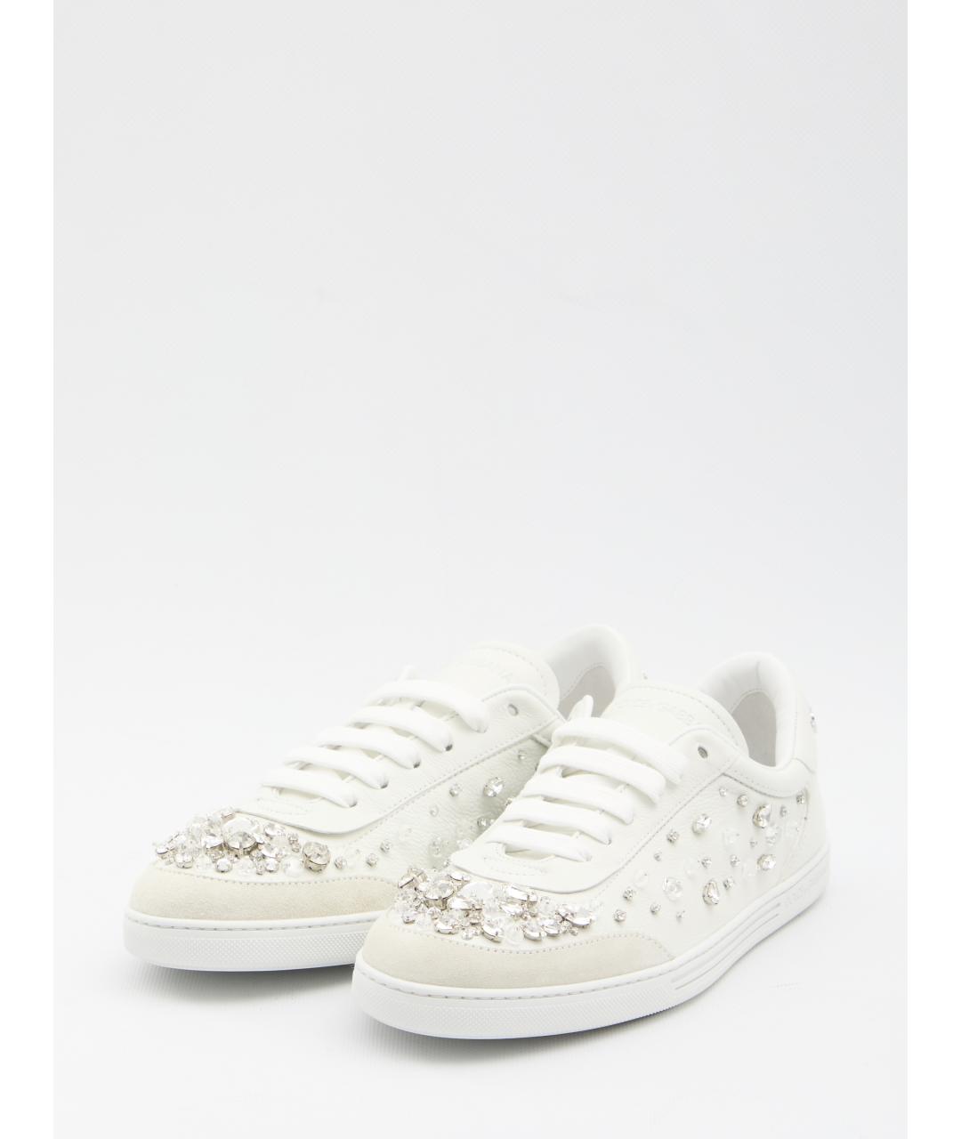 DOLCE&GABBANA Белые кожаные кеды, фото 2