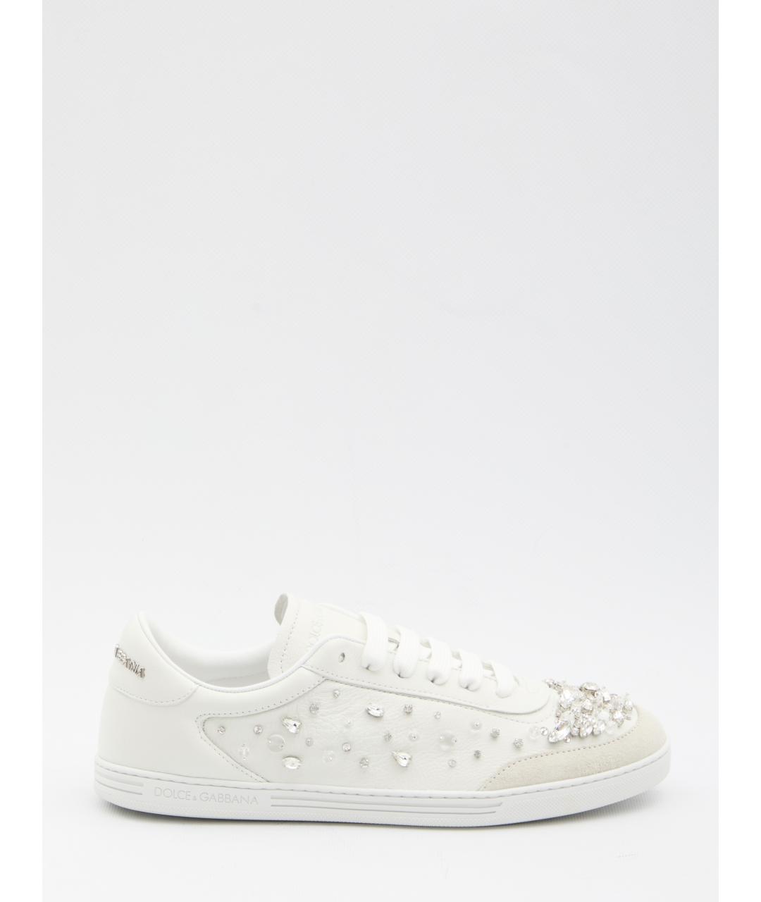 DOLCE&GABBANA Белые кожаные кеды, фото 6