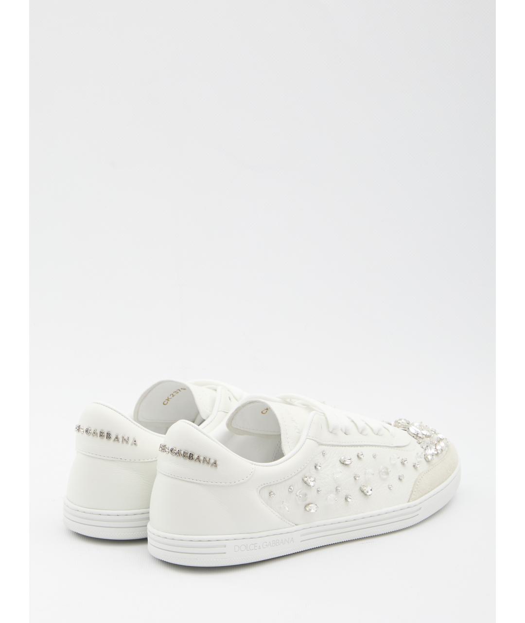 DOLCE&GABBANA Белые кожаные кеды, фото 3