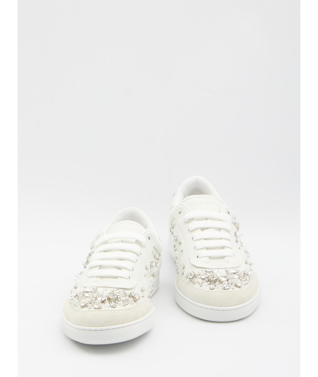 DOLCE&GABBANA Белые кожаные кеды, фото 5