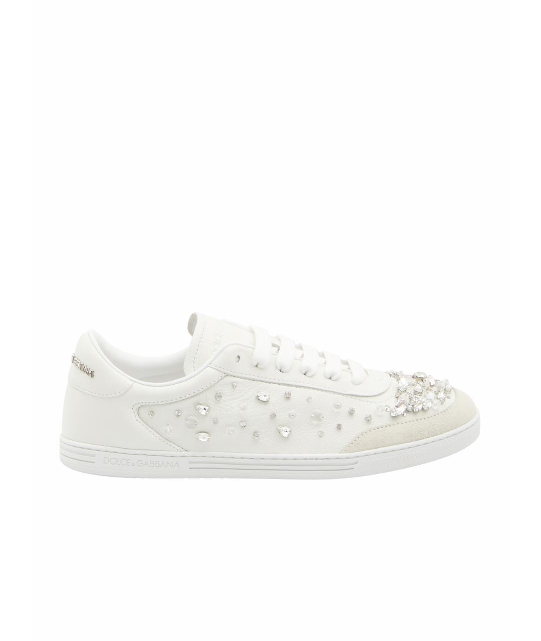 DOLCE&GABBANA Белые кожаные кеды, фото 1