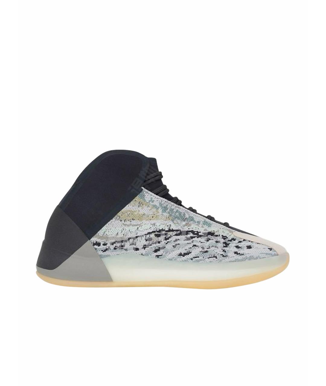 ADIDAS YEEZY Серые текстильные высокие кроссовки / кеды, фото 1
