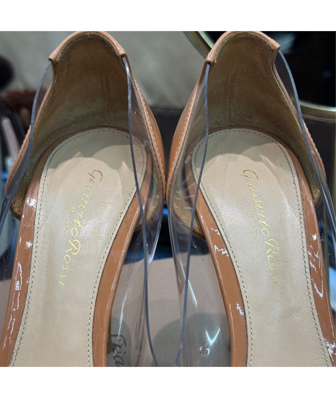 GIANVITO ROSSI Бежевые кожаные туфли, фото 6