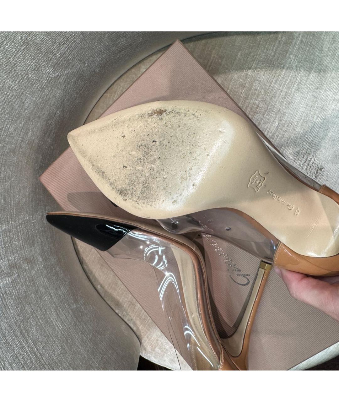 GIANVITO ROSSI Бежевые кожаные туфли, фото 5