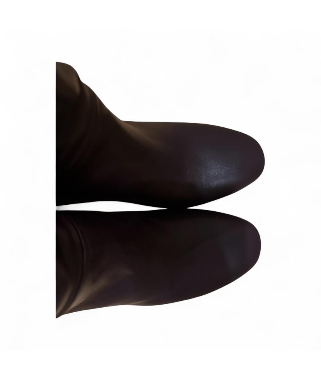 LORO PIANA Фиолетовые кожаные сапоги, фото 3