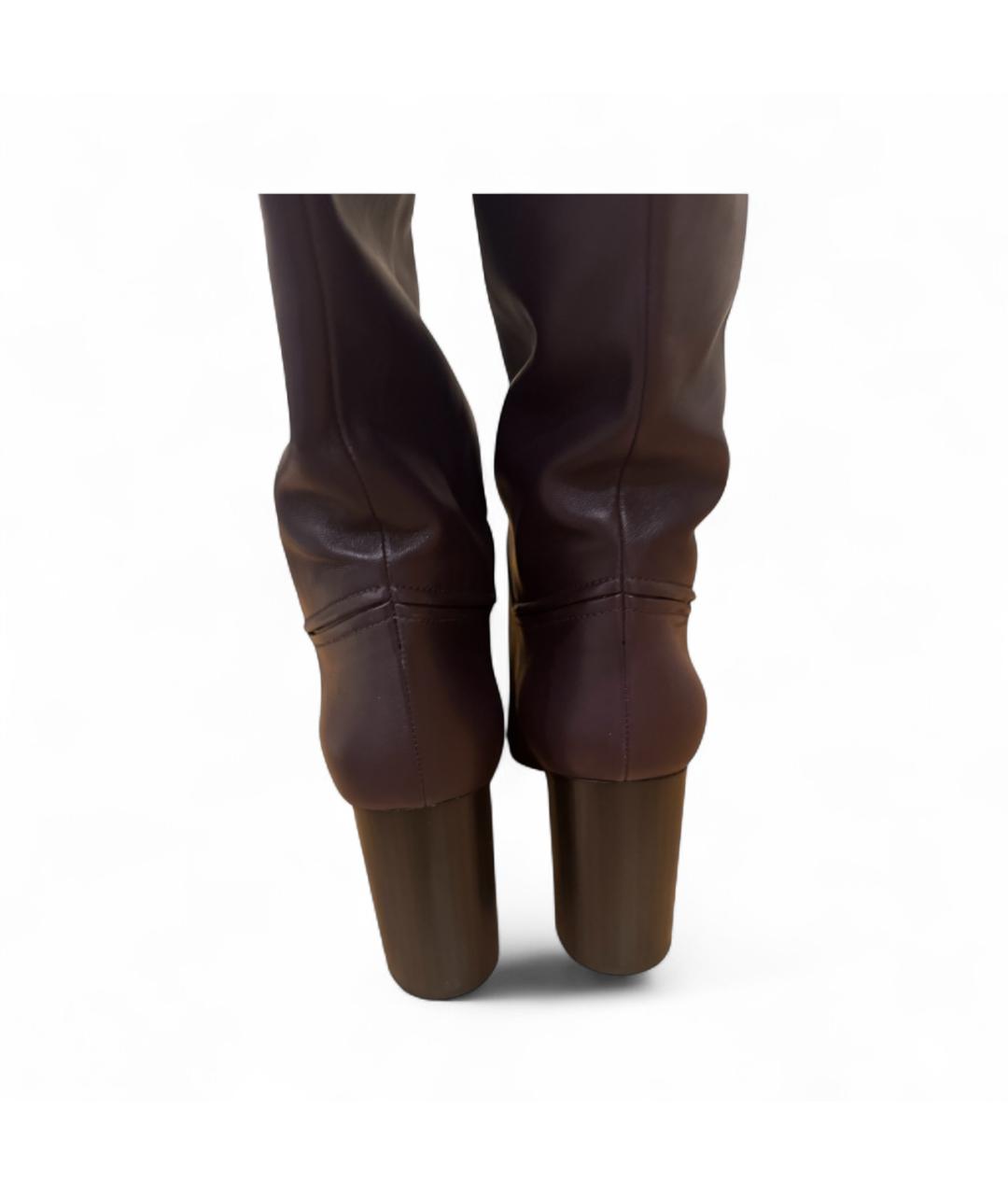 LORO PIANA Фиолетовые кожаные сапоги, фото 4