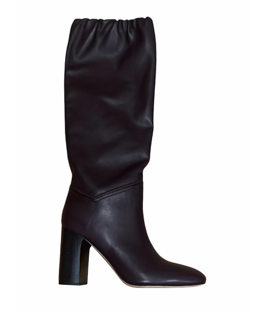 LORO PIANA Фиолетовые кожаные сапоги, фото 1