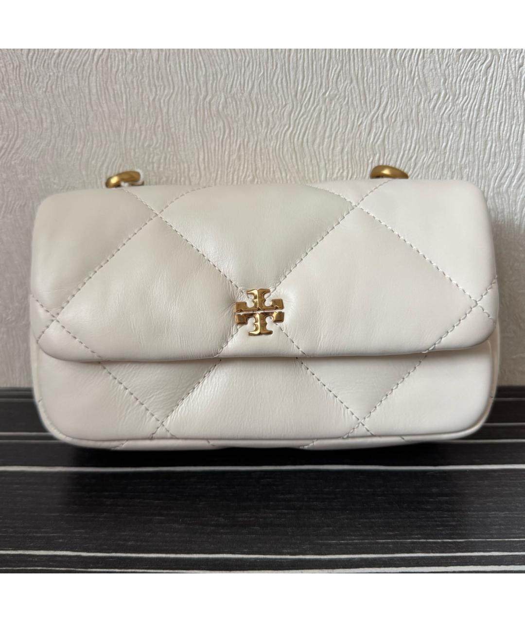 TORY BURCH Белая кожаная сумка через плечо, фото 8