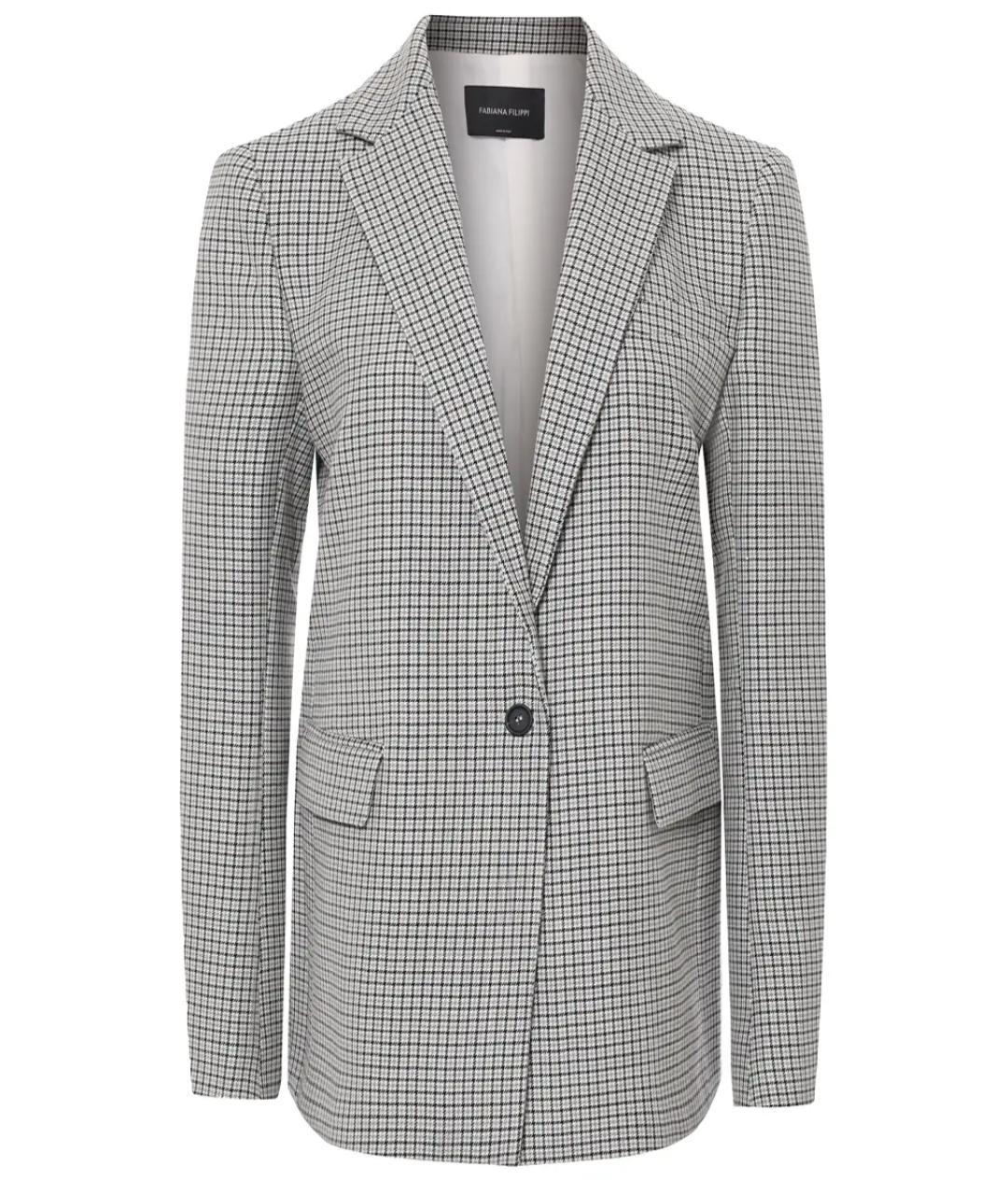 FABIANA FILIPPI Серый шерстяной жакет/пиджак, фото 1