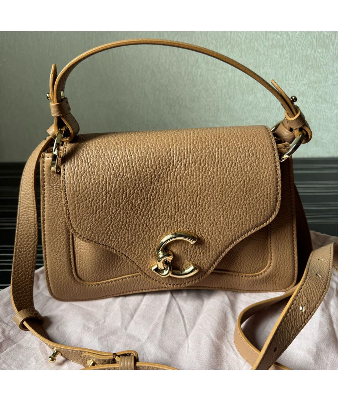 COCCINELLE Коричневая кожаная сумка через плечо, фото 5