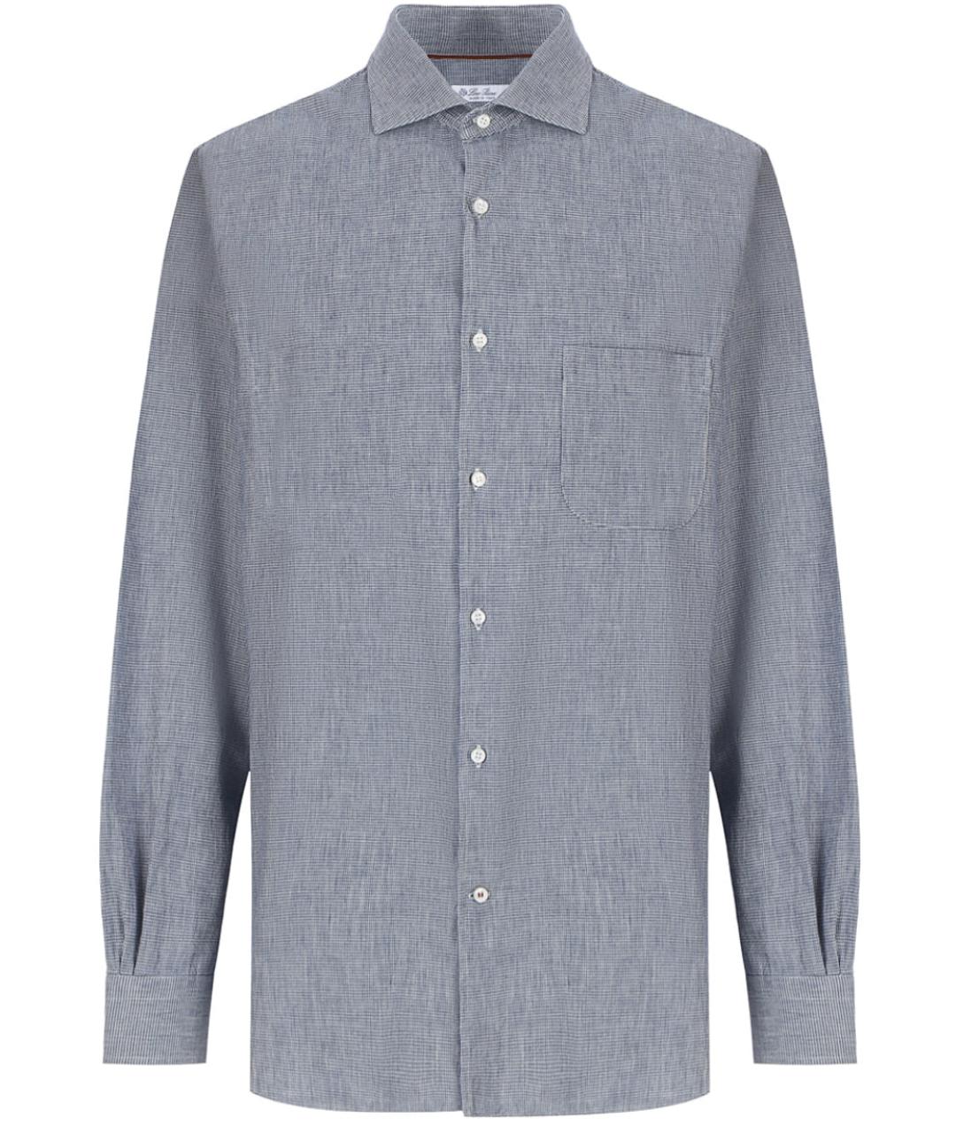 LORO PIANA Синяя хлопковая кэжуал рубашка, фото 1
