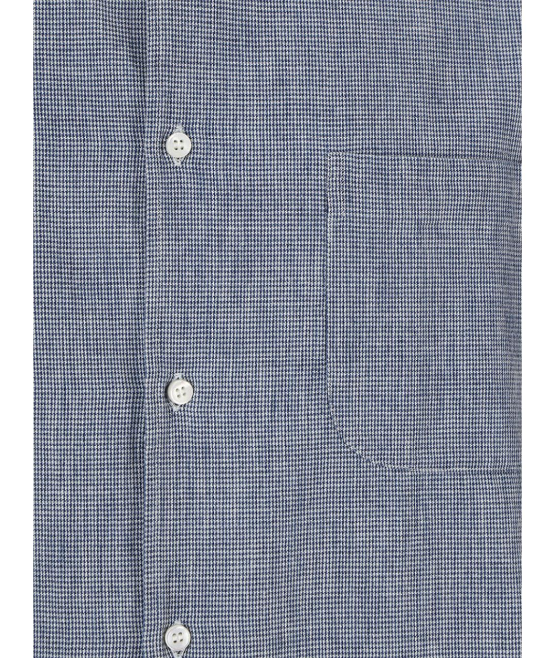 LORO PIANA Синяя хлопковая кэжуал рубашка, фото 3