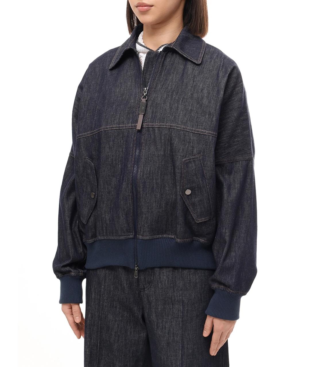 BRUNELLO CUCINELLI Синяя хлопковая куртка, фото 3