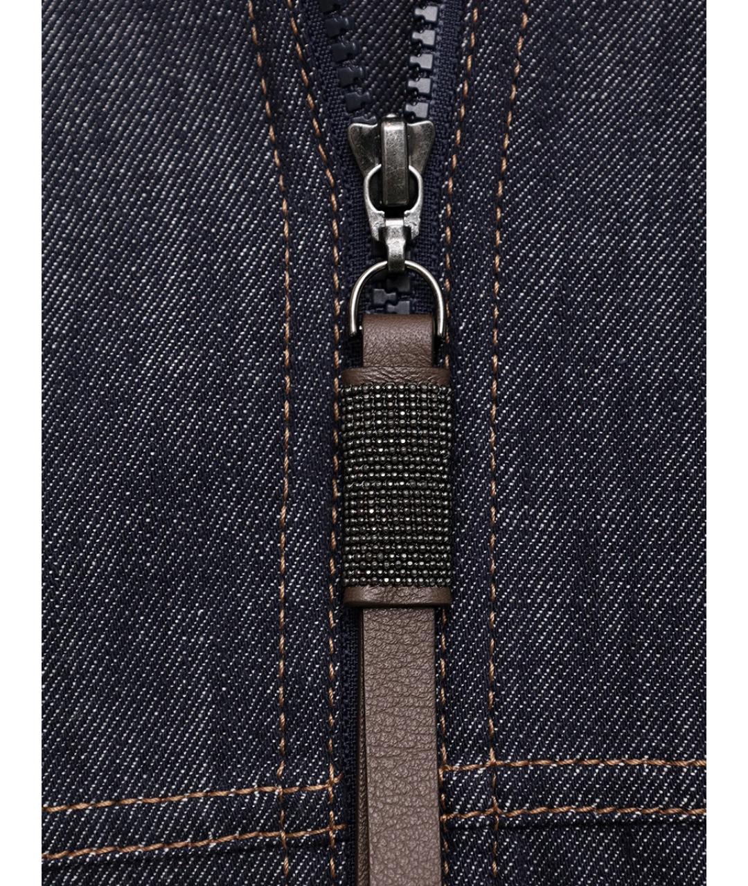 BRUNELLO CUCINELLI Синяя хлопковая куртка, фото 6