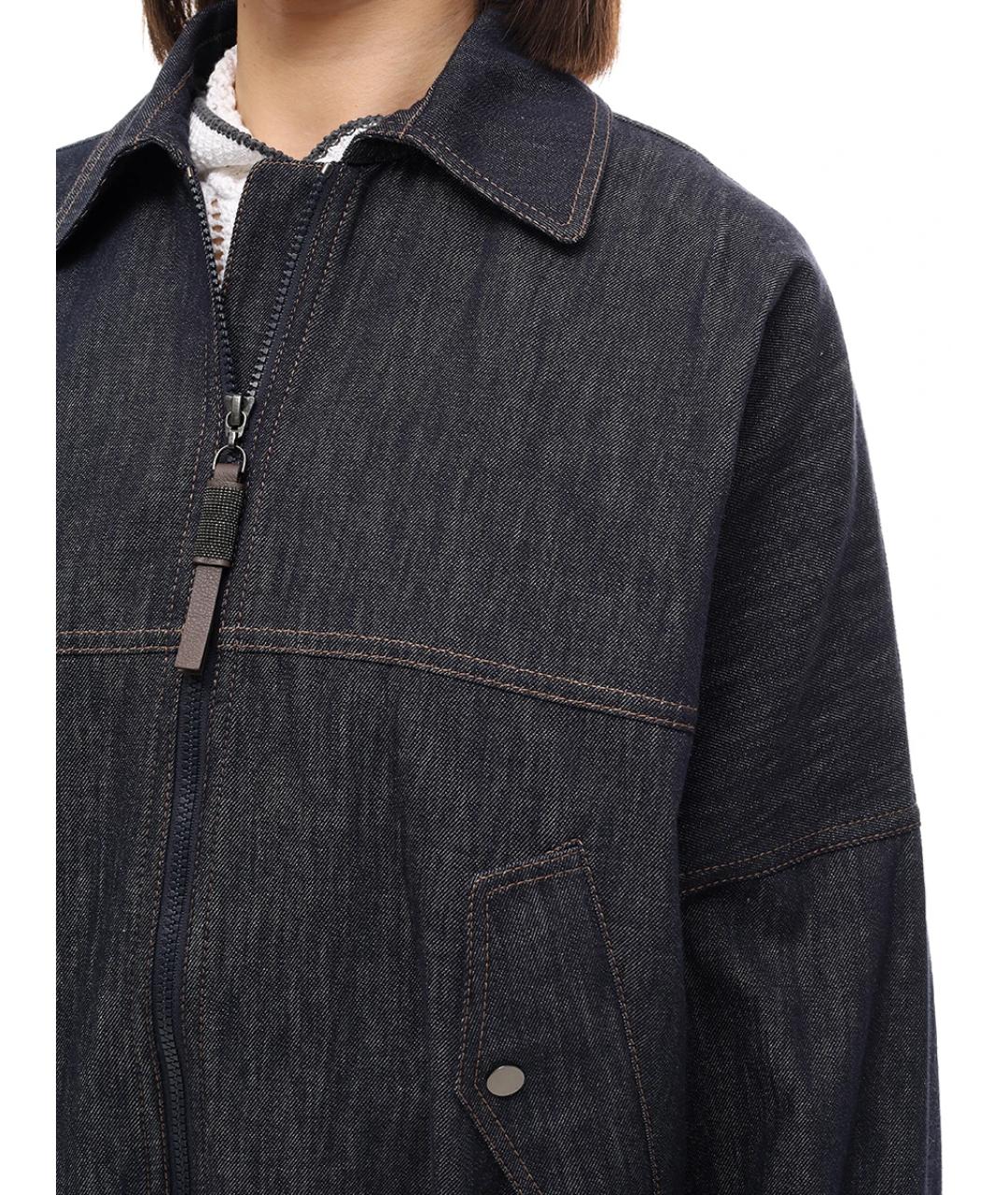 BRUNELLO CUCINELLI Синяя хлопковая куртка, фото 4