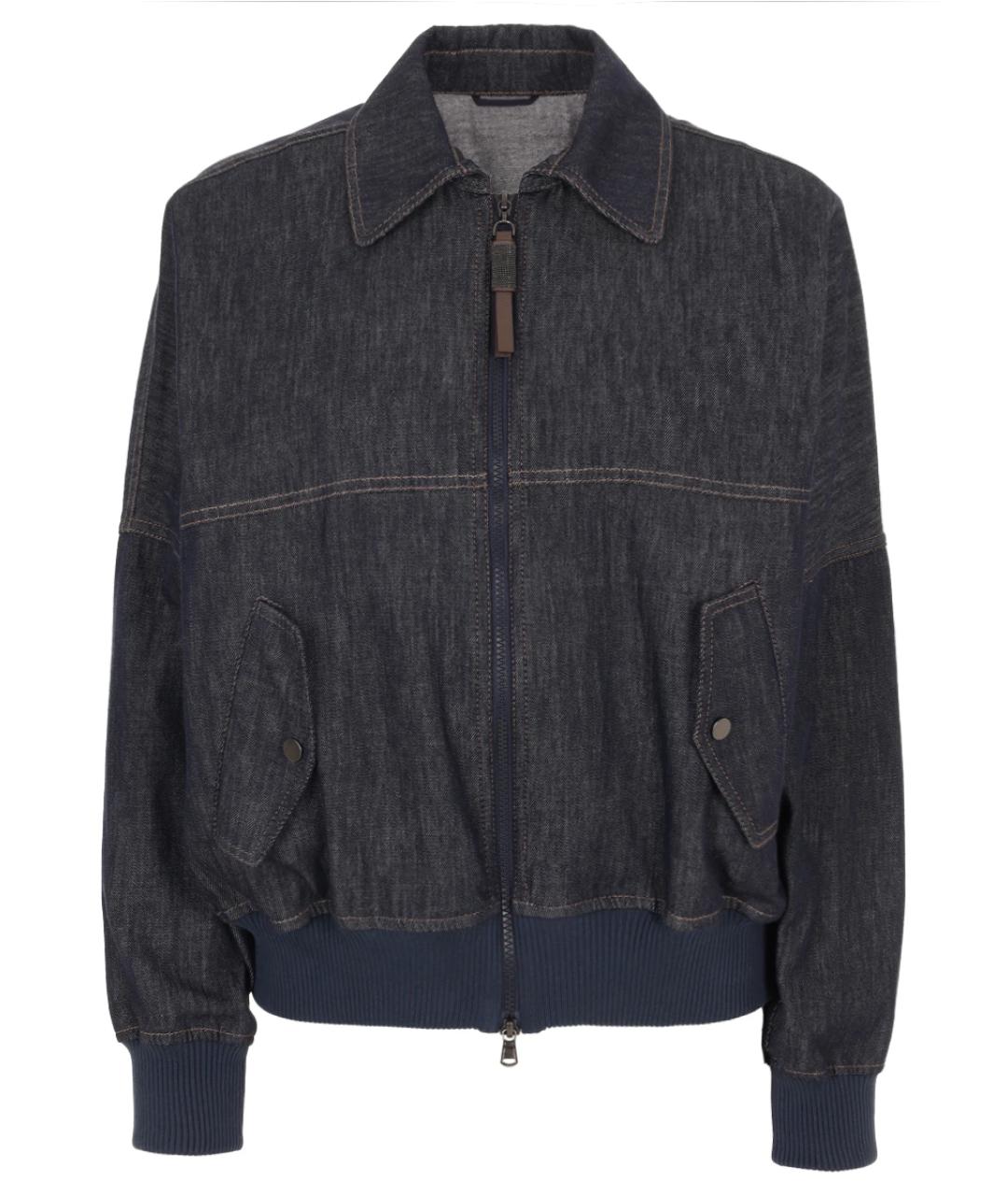 BRUNELLO CUCINELLI Синяя хлопковая куртка, фото 1