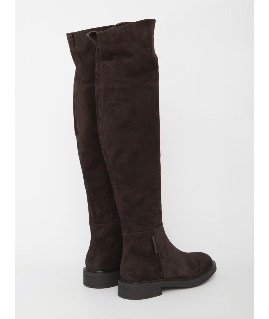 GIANVITO ROSSI Коричневые замшевые сапоги, фото 3