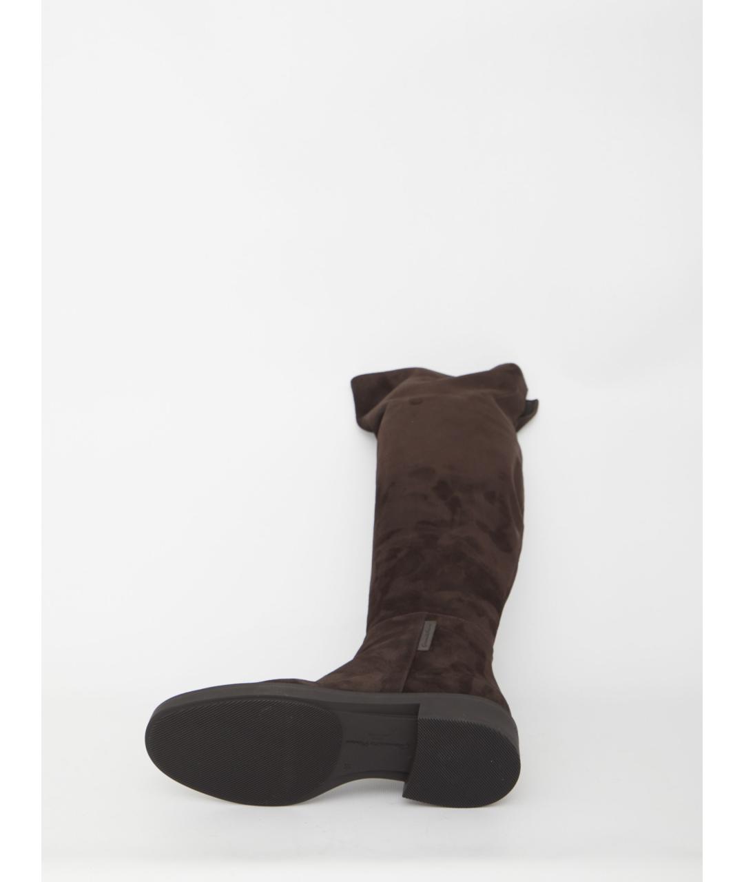 GIANVITO ROSSI Коричневые замшевые сапоги, фото 4