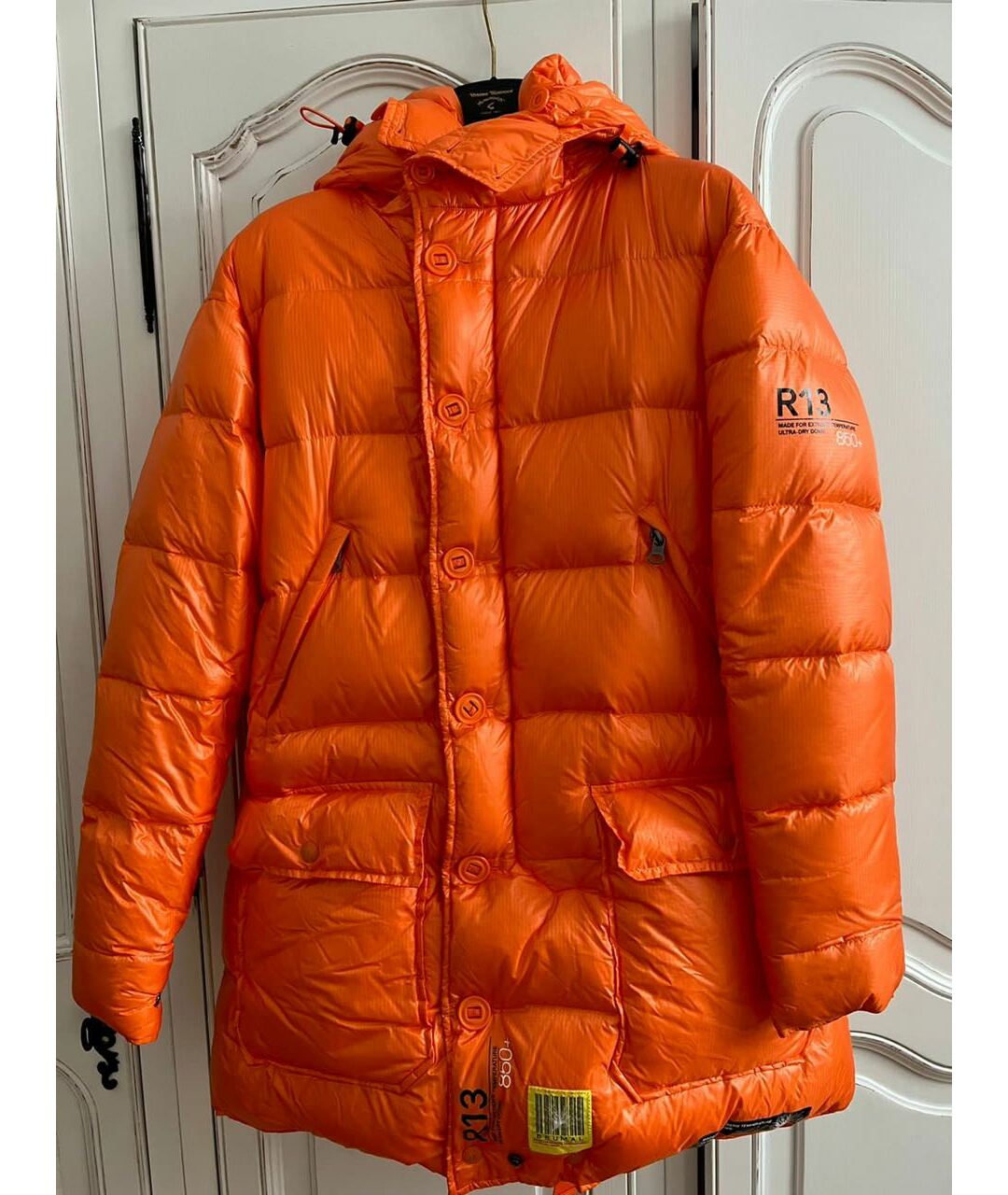 R13 Оранжевая полиэстеровая куртка, фото 4