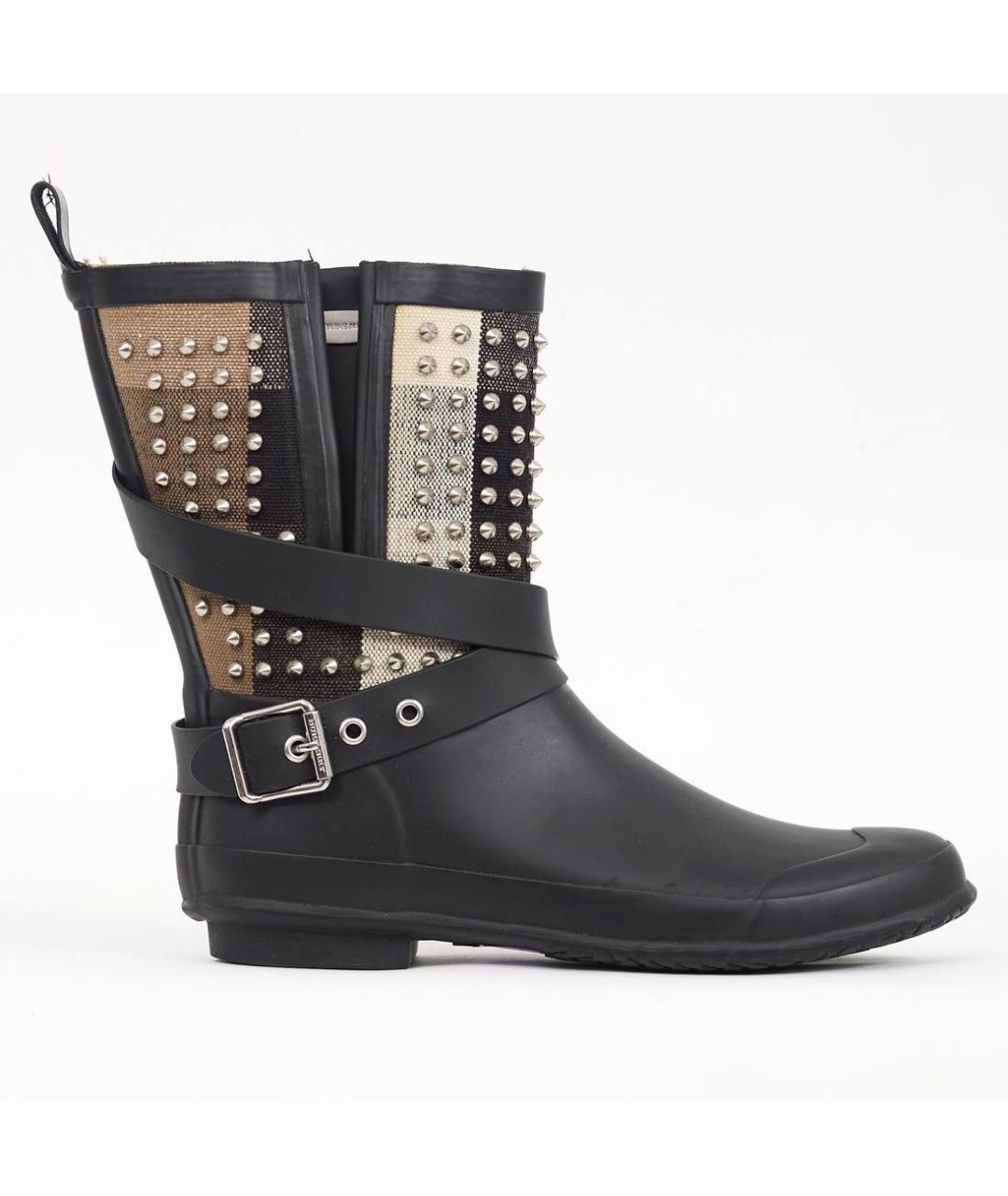 BURBERRY Черные резиновые сапоги, фото 7