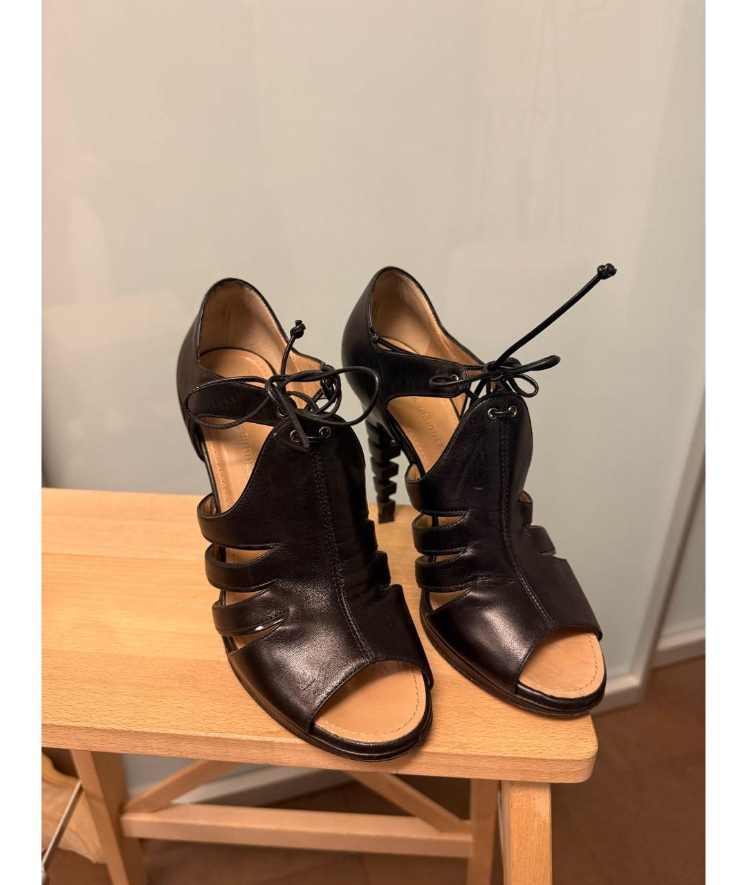 PROENZA SCHOULER Черные кожаные босоножки, фото 2