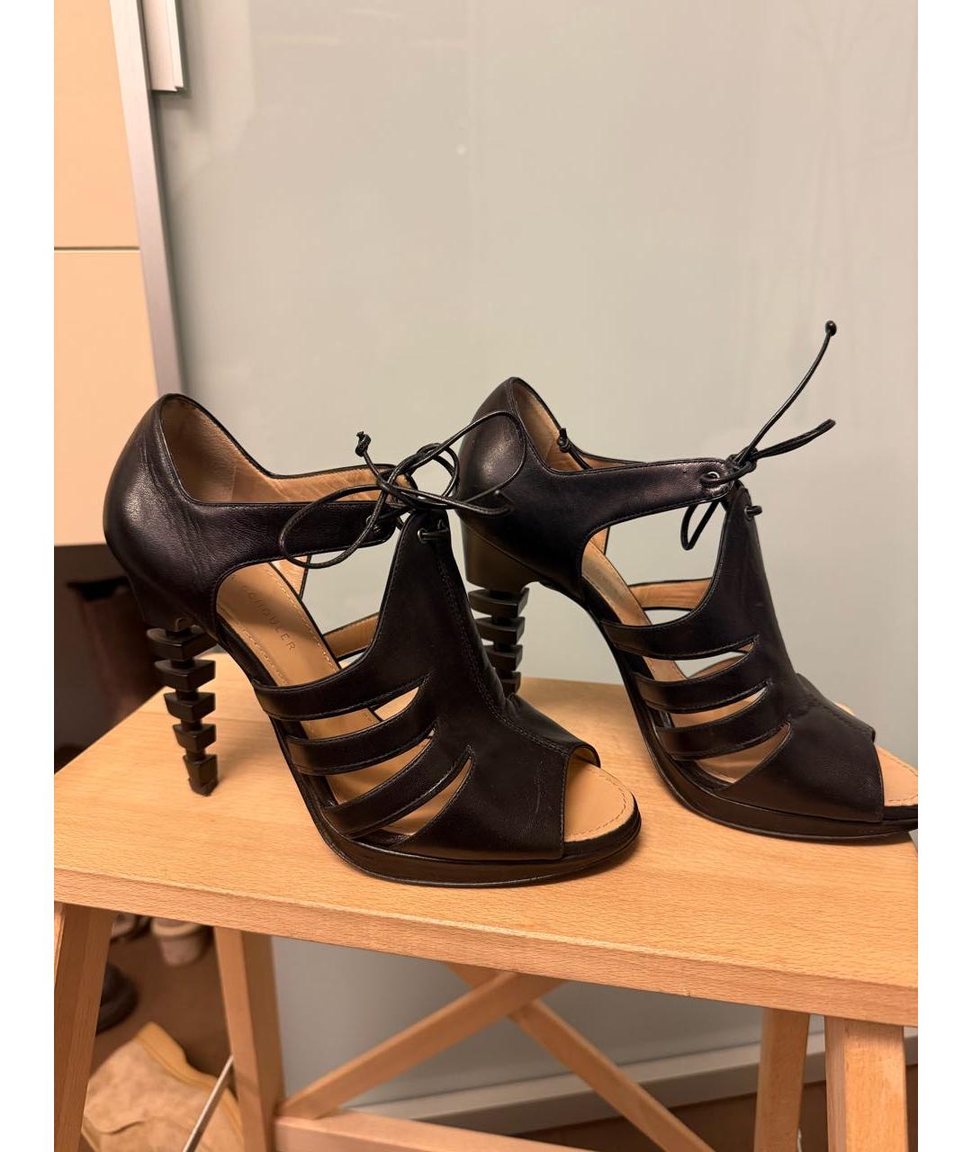 PROENZA SCHOULER Черные кожаные босоножки, фото 6