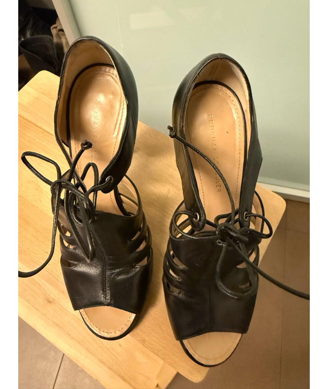 PROENZA SCHOULER Черные кожаные босоножки, фото 3