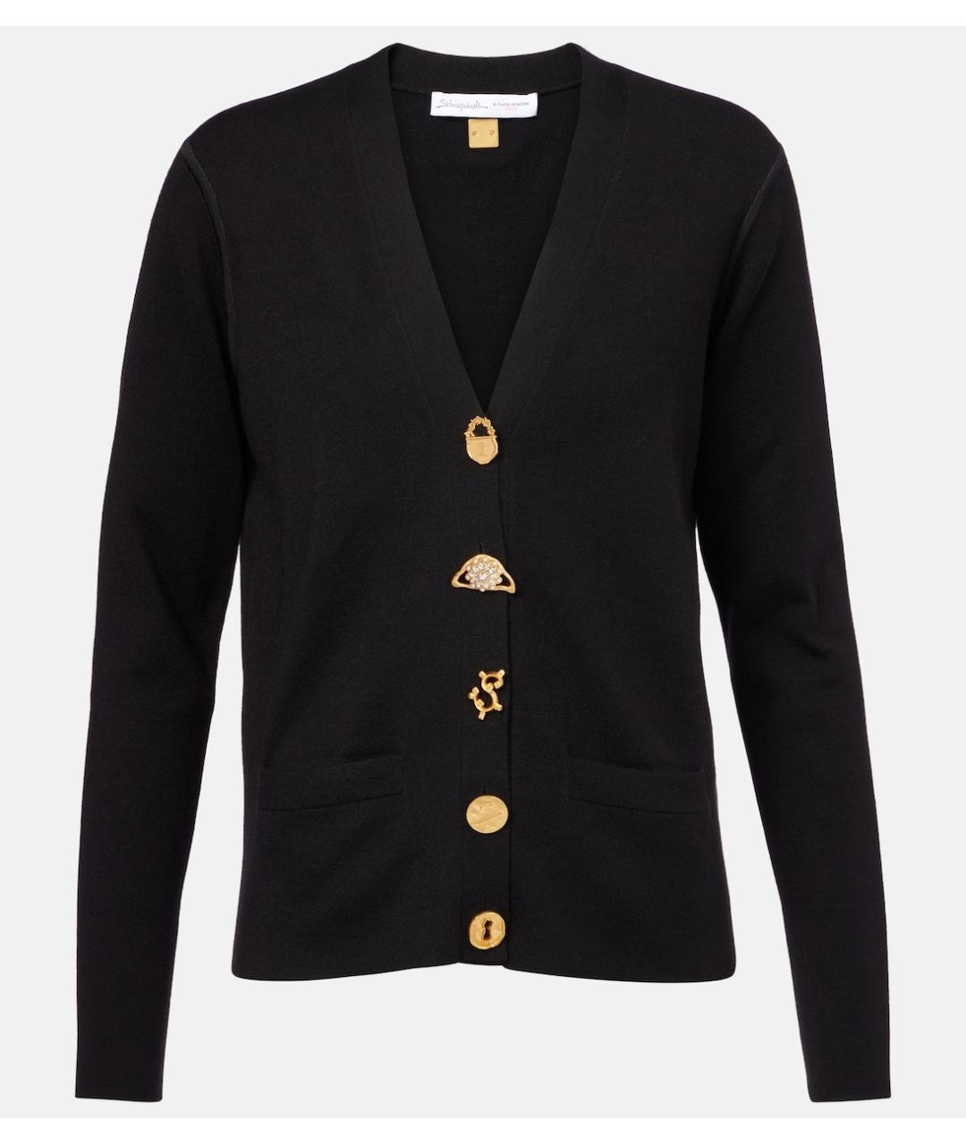 SCHIAPARELLI Черный шерстяной кардиган, фото 4