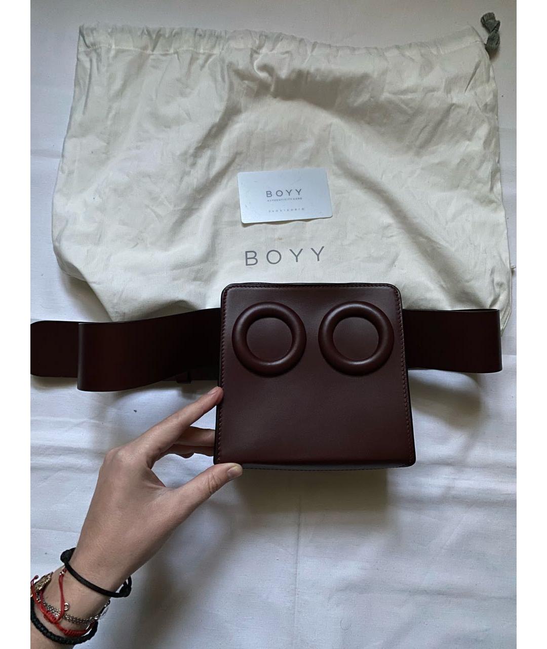BOYY Бордовая кожаная поясная сумка, фото 5