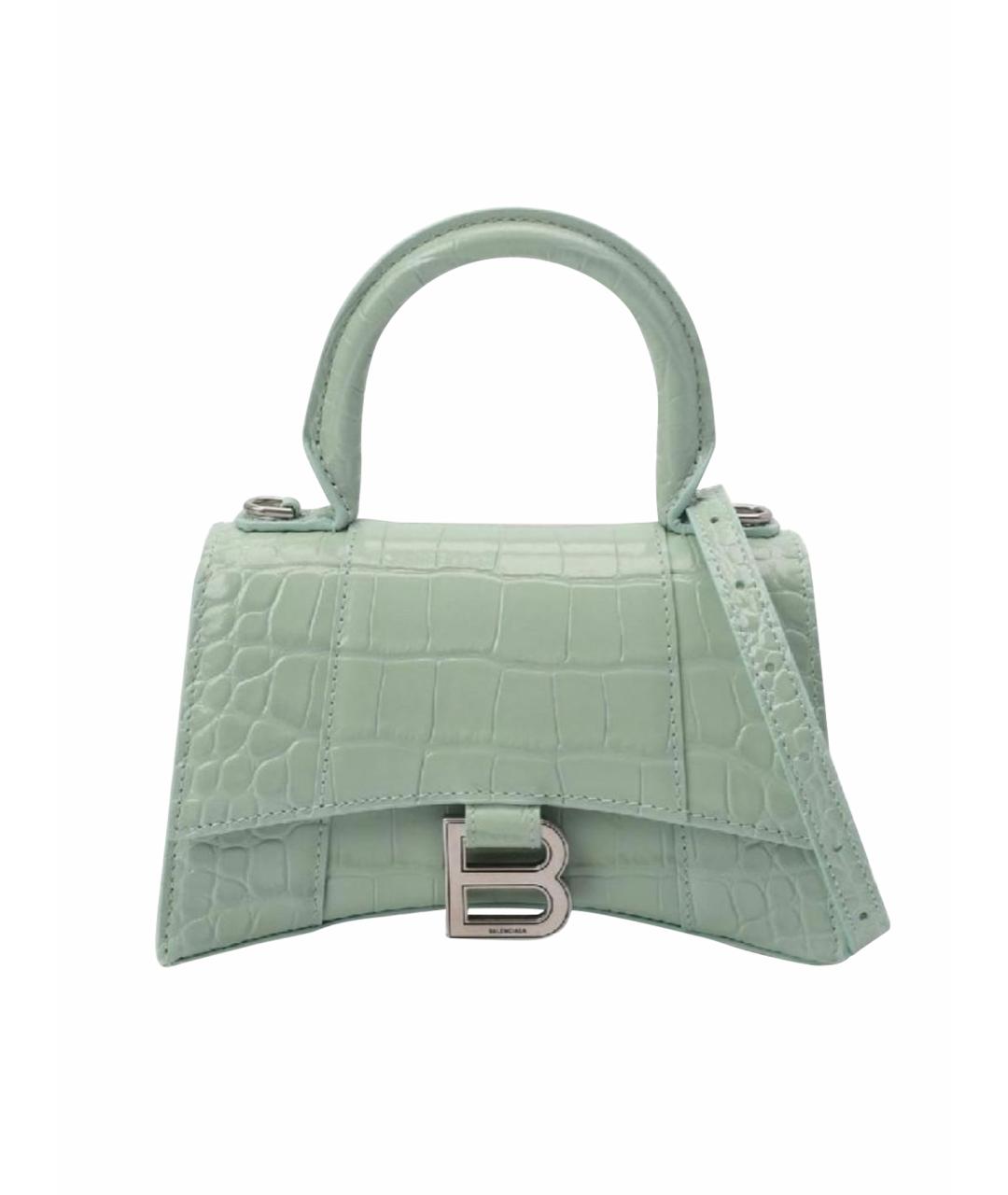 BALENCIAGA Салатовая кожаная сумка через плечо, фото 1
