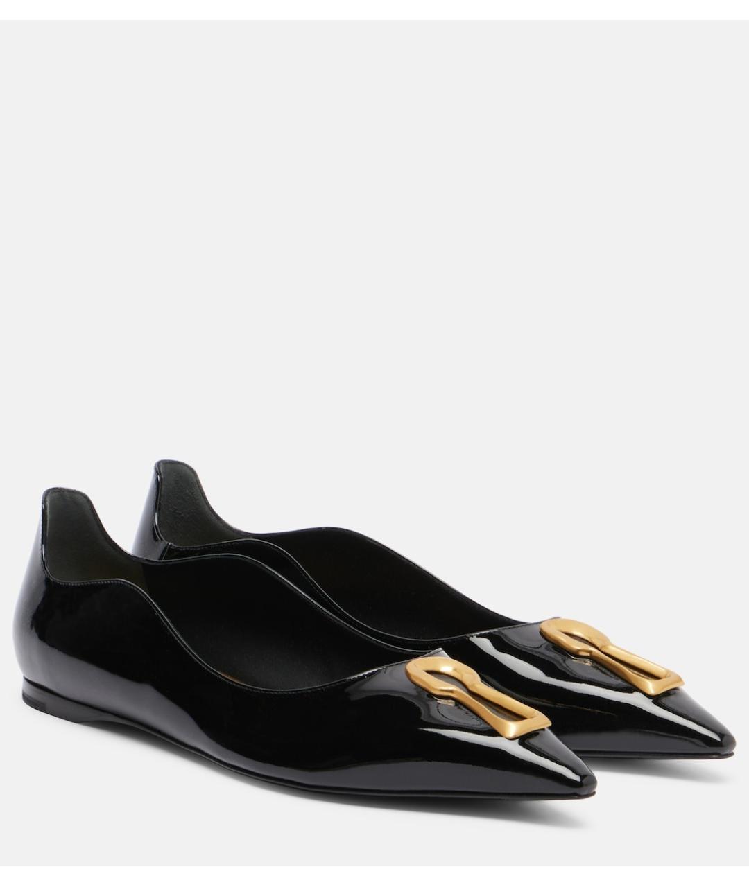 SCHIAPARELLI Черные балетки из лакированной кожи, фото 2