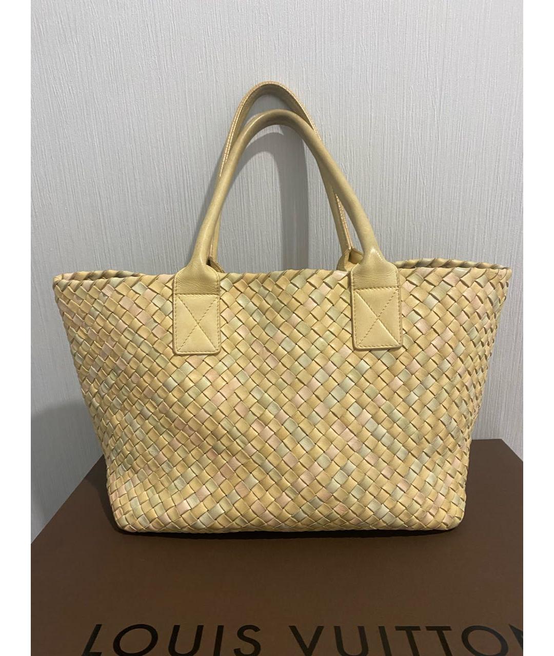 BOTTEGA VENETA Бежевая кожаная сумка тоут, фото 8