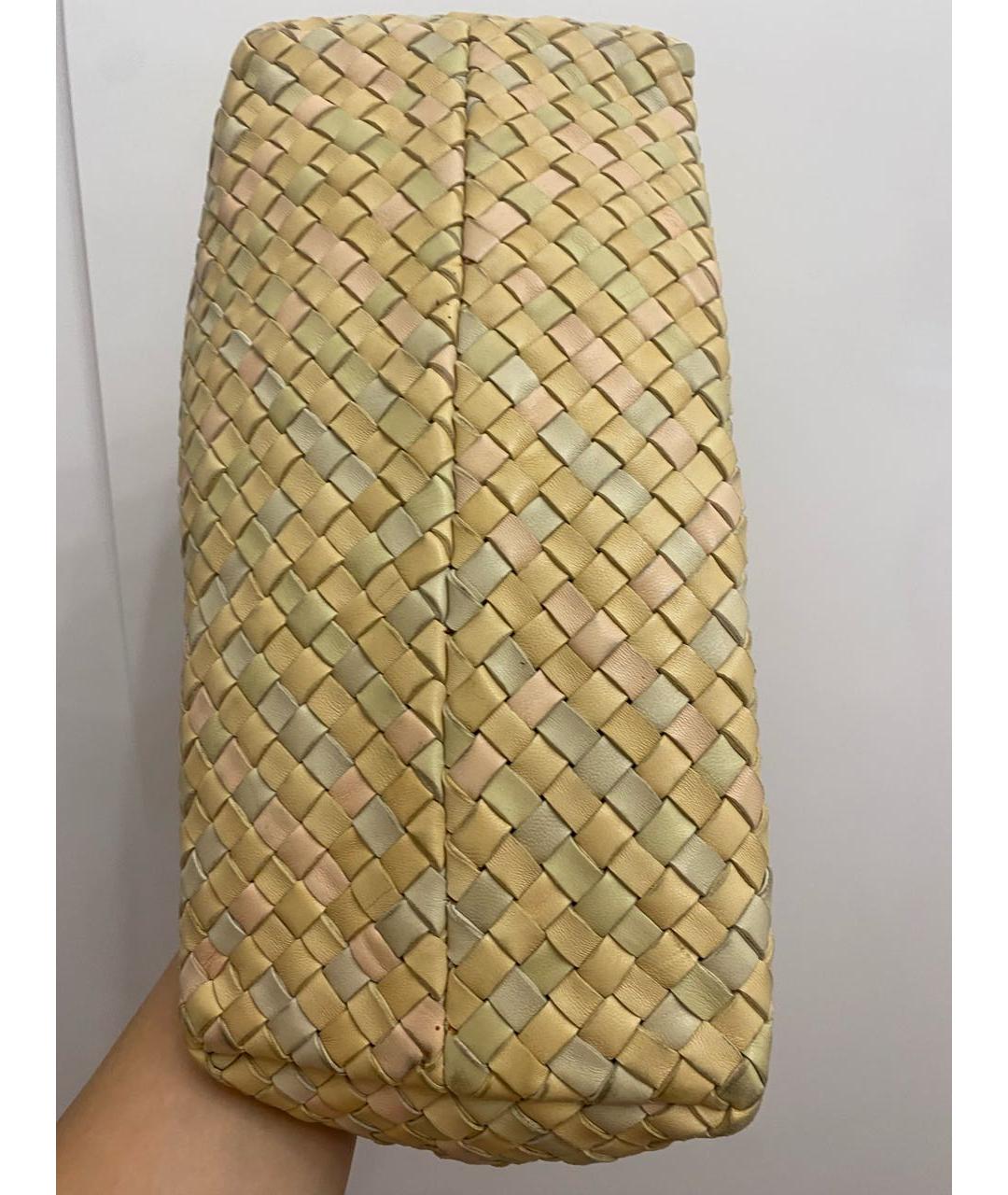 BOTTEGA VENETA Бежевая кожаная сумка тоут, фото 3