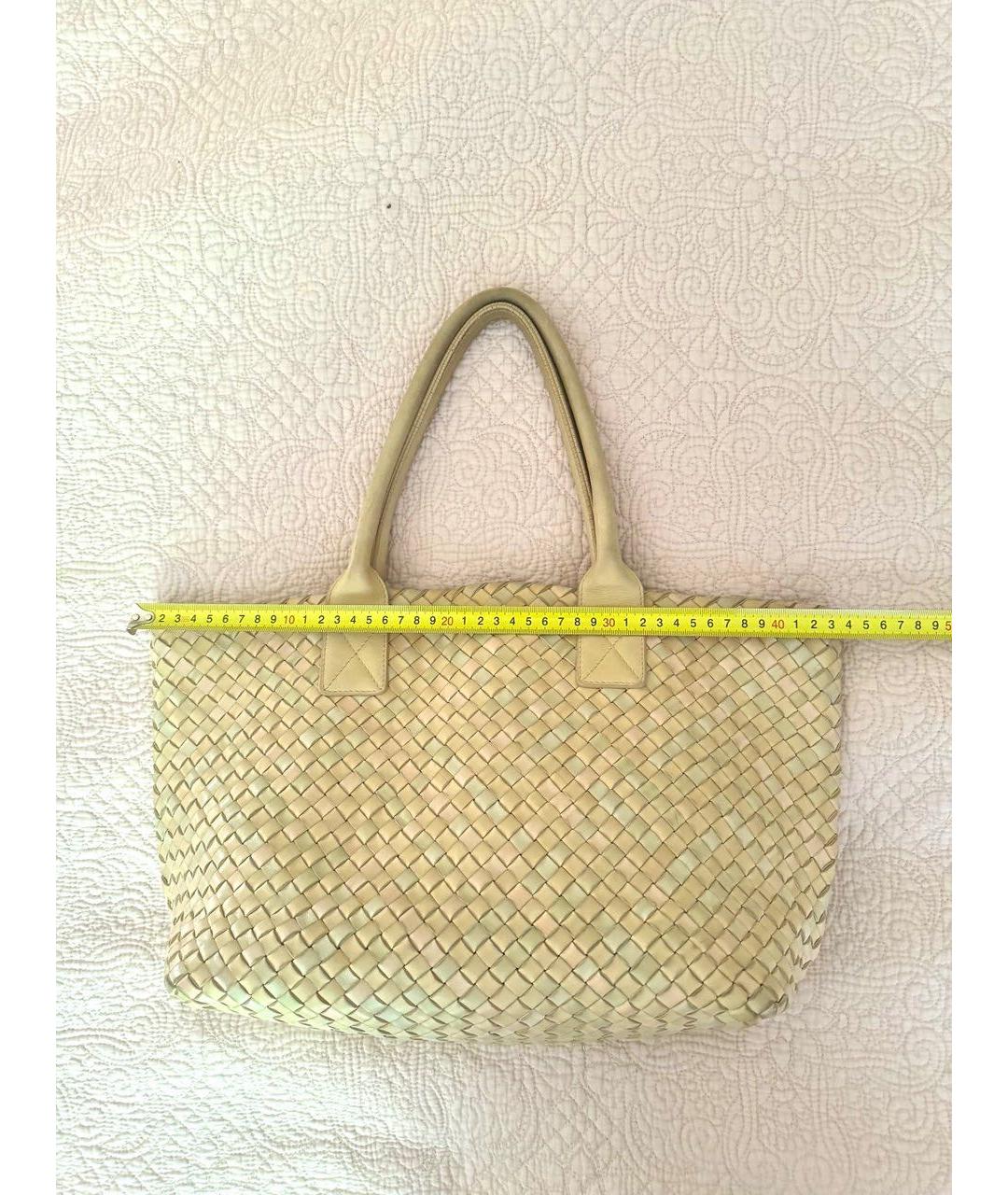 BOTTEGA VENETA Бежевая кожаная сумка тоут, фото 2