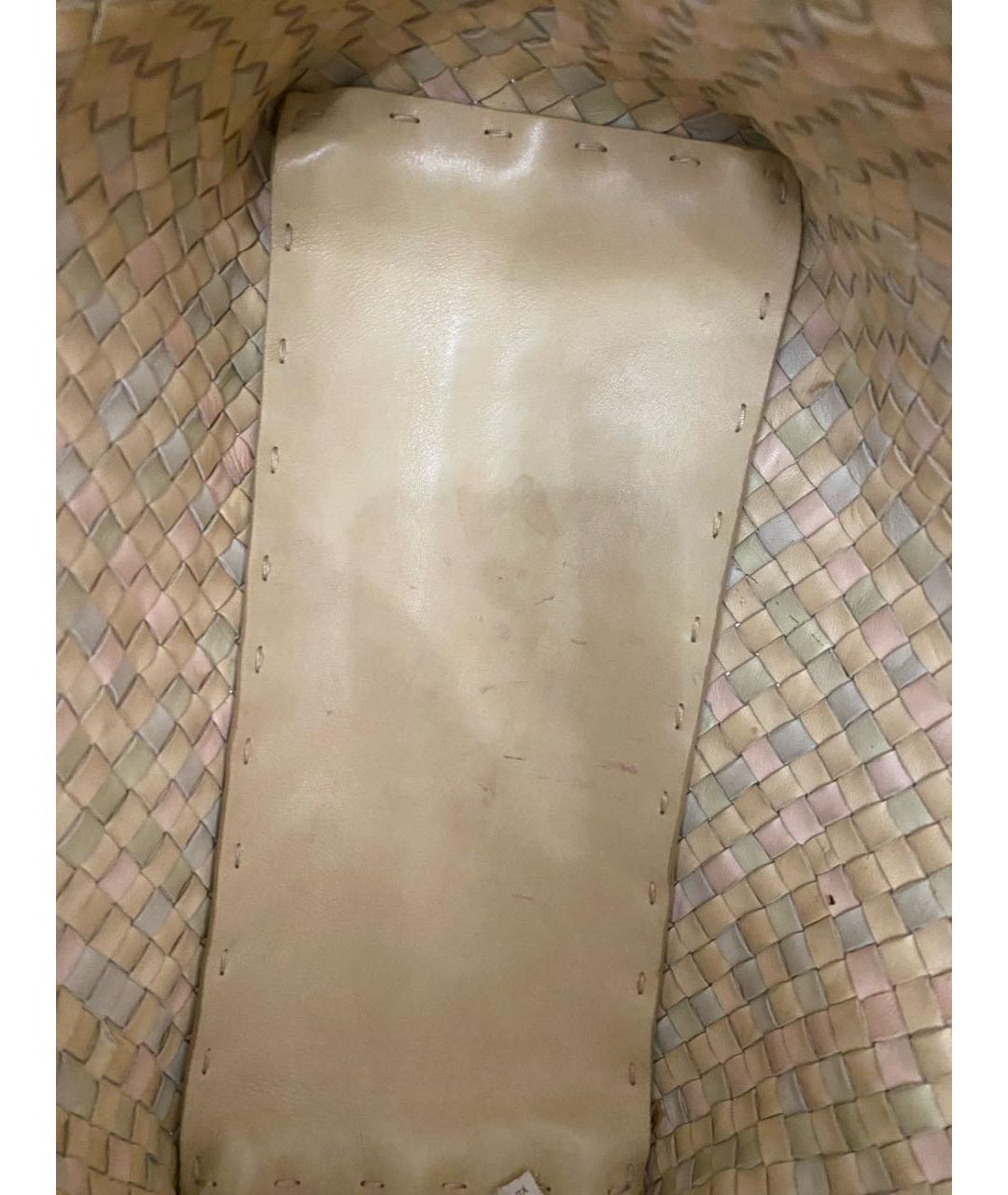 BOTTEGA VENETA Бежевая кожаная сумка тоут, фото 4