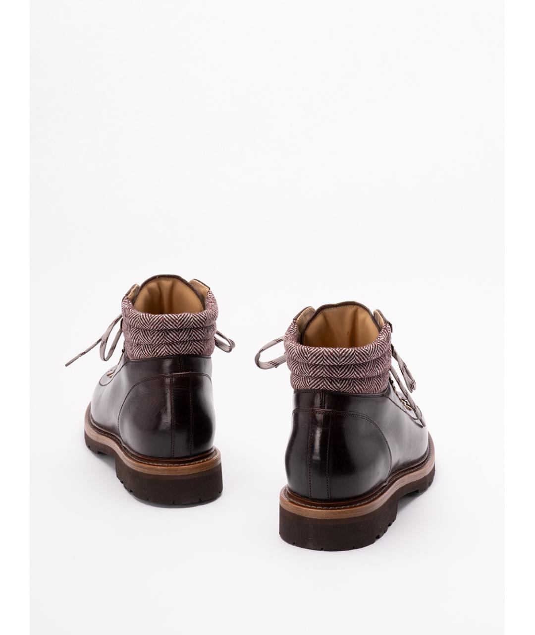 BRUNELLO CUCINELLI Коричневые кожаные низкие ботинки, фото 2